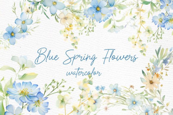Download Watercolor Flowers Light Blue Flowers - Watercolor flower Collection