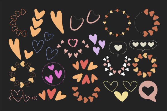 Download Hand-drawn of Love or Hart Signs Isolate - Isolate Collection