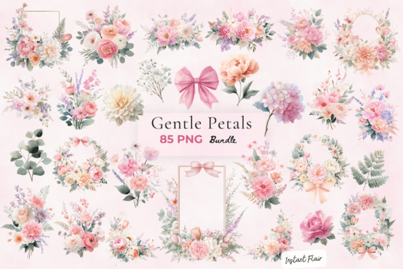 Download Gentle Petals Floral Clipart Bundle - Premium Resources