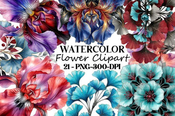 Download Watercolor Flower Clipart Bundle - Watercolor flower Collection