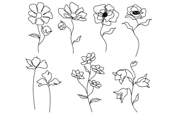 Download Collection of Hand Drawn Flowers - Premium Bundle