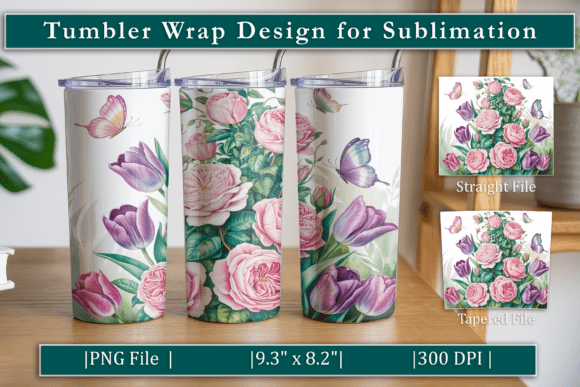 Download Watercolor Flower Petals Tumbler Wrap - Watercolor flower Collection