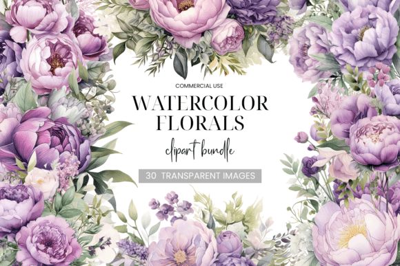 Download Purple Watercolor Flower Clipart - Watercolor flower Collection