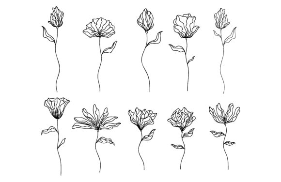 Download Collection of Hand Drawn Flowers - Premium Bundle