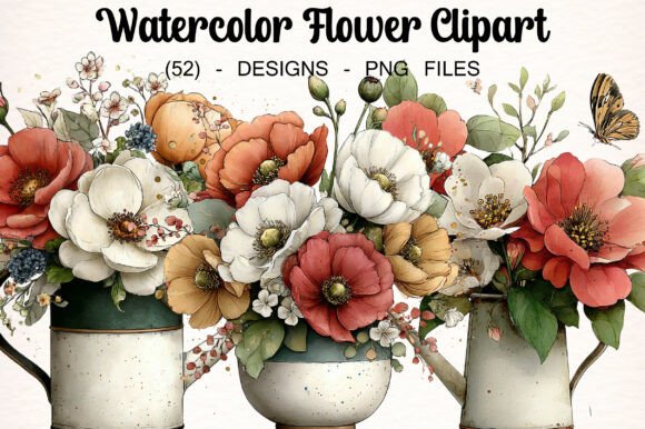 Download Watercolor Flower Clipart - Watercolor flower Collection