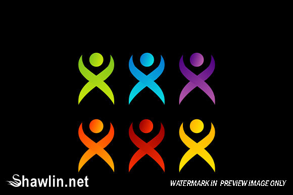 Download Abstract People- Colorful People Isolate - Isolate Collection