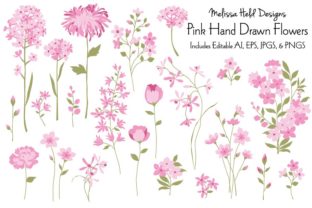 Download Pink Hand Drawn Flowers - Hand drawn flowers Collection