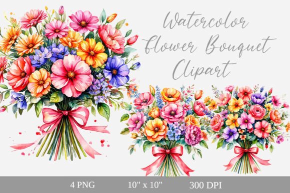 Download Watercolor Flower Bouquet Clipart - Watercolor flower Collection