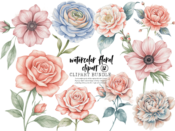 Download Watercolor Floral Clipart Bundle - Floral clipart bundle Collection