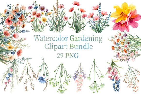 Download Watercolor Flower Clipart Bundle - Watercolor flower Collection